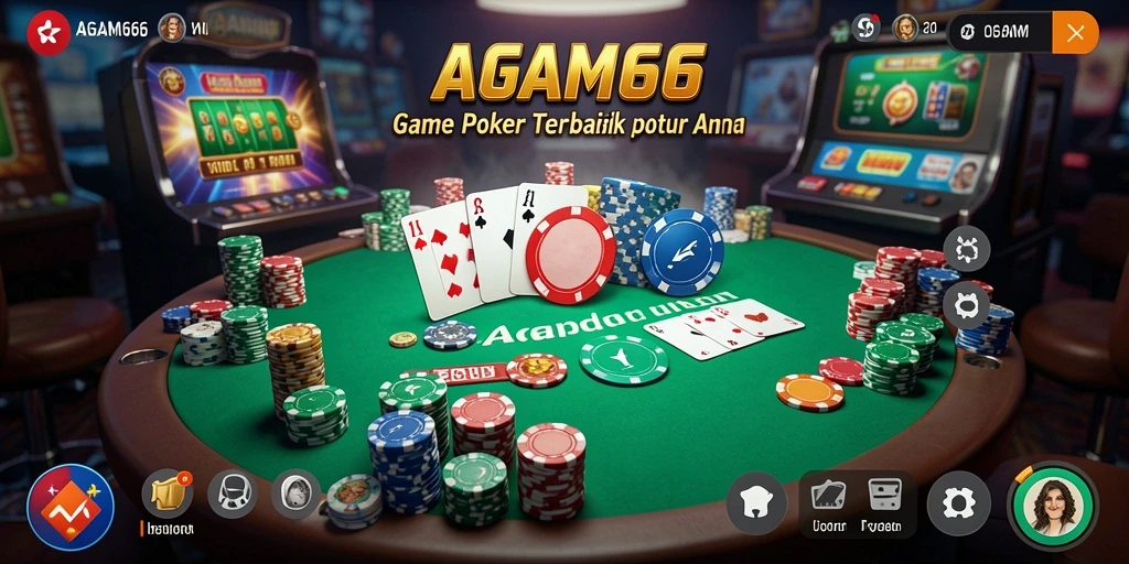 Tampilan akurat dari gameplay Poker yang mendebarkan di AGAM66.