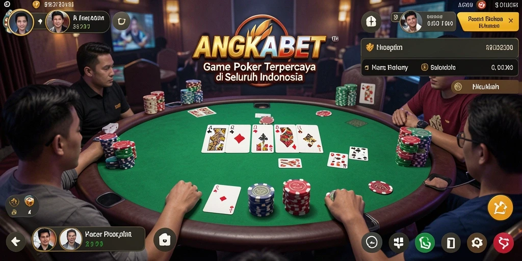 Tampilan gameplay Poker klasik di ANGKABET yang menarik.
