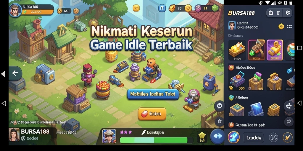 Tangkapan layar BURSA188 memperlihatkan gameplay Idle yang seru.