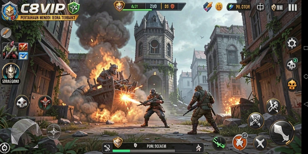 Gameplay seru dan strategi menara dalam C8VIP.
