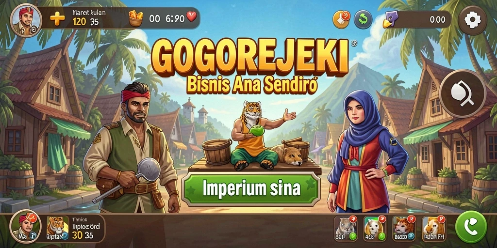 Screenshot utama GOGOREJEKI menampilkan gameplay Tycoon yang seru.