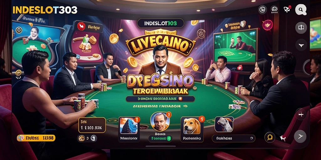Tampilan seru dari permainan Live Casino di INDESLOT303.