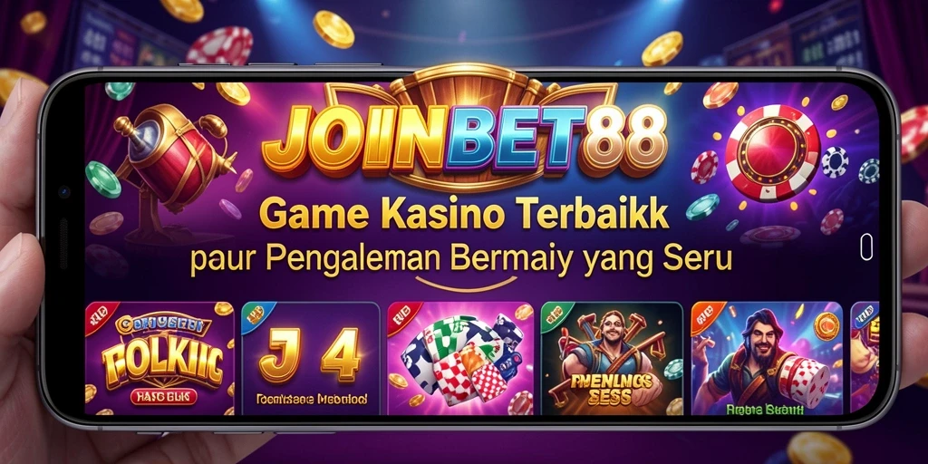 Screenshot gameplay utama JOINBET88 menampilkan suasana Kasino yang hidup dan interaktif.