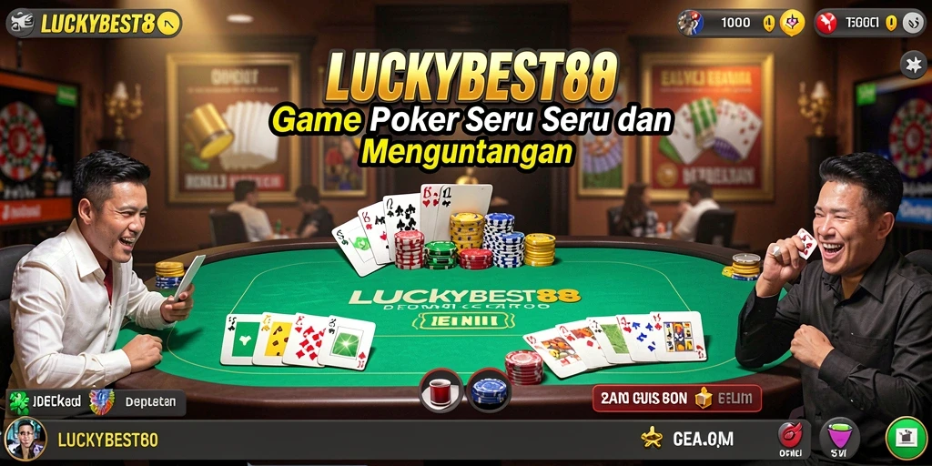 Tampilan gameplay seru dari aplikasi Poker LUCKYBEST88.