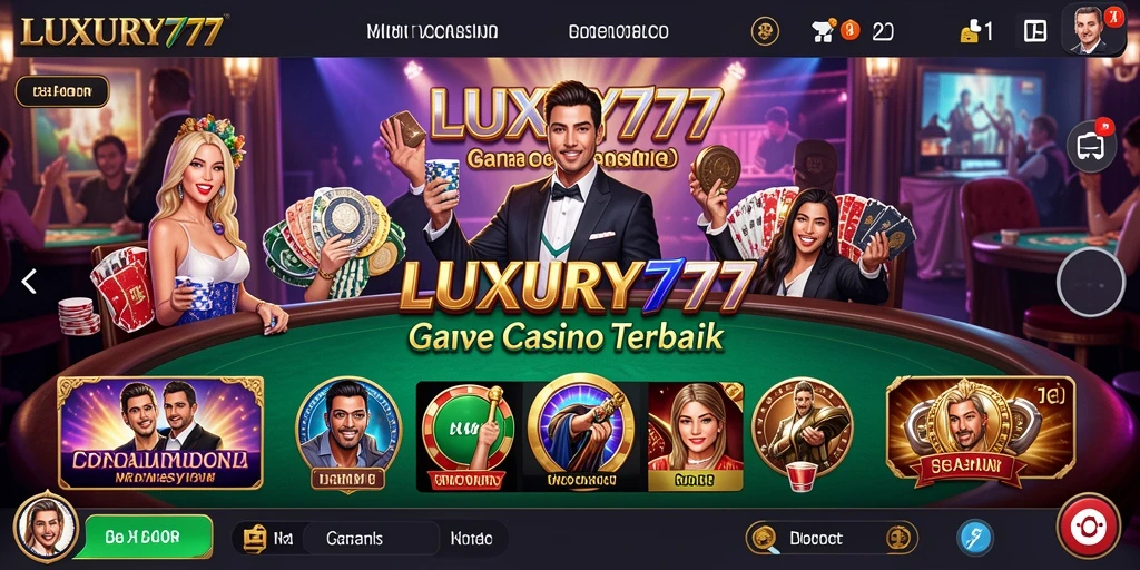 Screenshot gameplay LUXURY777 menampilkan suasana kasino langsung yang mendebarkan.
