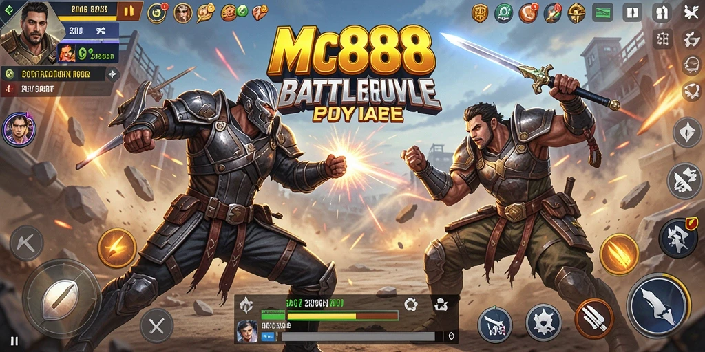 Tampilan dinamis dari gameplay seru Battle Royale MC888.