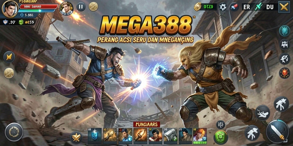 Tampilan gameplay seru MEGA388 yang penuh aksi.