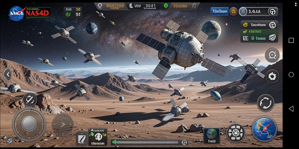 Tampilan menawan NASA4D saat pemain menjelajahi luar angkasa.