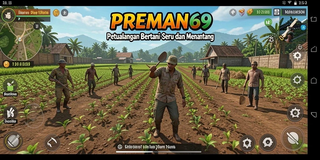 Tangkapan layar menampilkan aktivitas bertani yang seru dan interaktif.