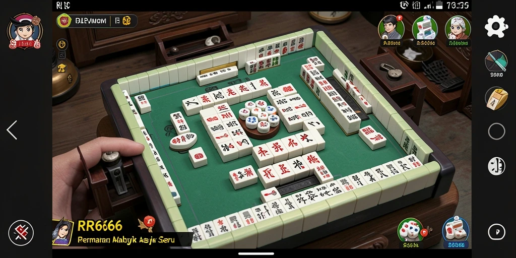 Screenshot gameplay RR666 menunjukkan keseruan permainan Mahjong.