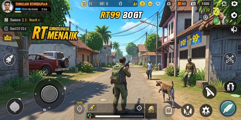 Tangkapan layar utama RT99 menunjukkan gameplay menarik dalam simulasi kehidupan.