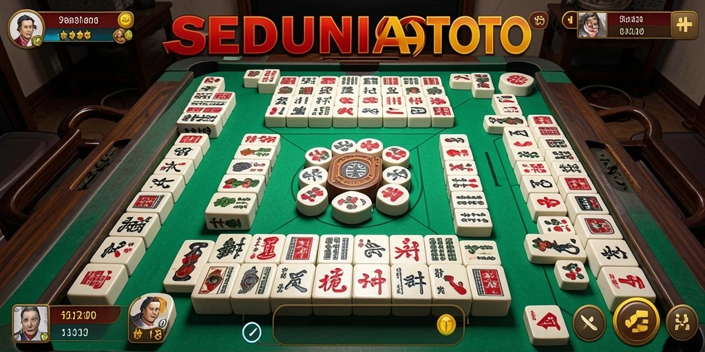 Tampilan menarik dari gameplay SEDUNIATOTO dengan ubin Mahjong yang berwarna-warni.