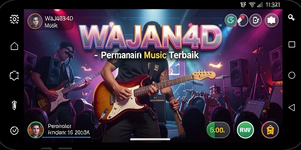 Tampilan gameplay menarik dalam WAJAN4D dengan berbagai fitur musik.