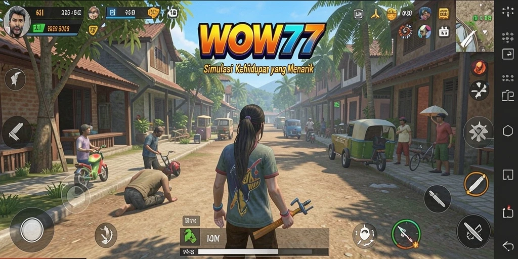 Screenshot <strong>WOW77</strong> menampilkan karakter dalam interaksi sosial yang menarik.