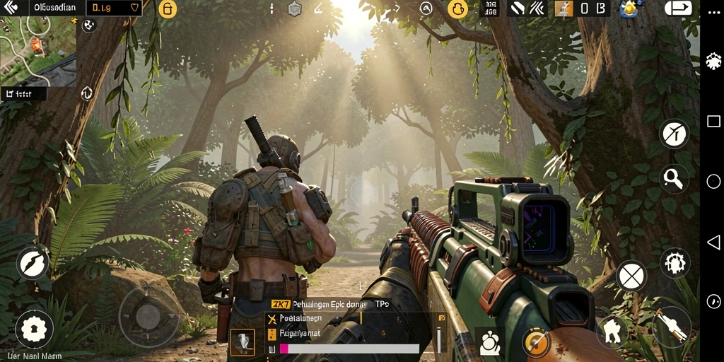Screenshot gameplay ZK7 menampilkan aksi seru dalam pertempuran TPS.